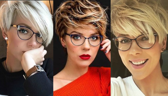 Kurzhaarfrisuren Damen Brillenträger / Bild Konnte Enthalten 1 Person